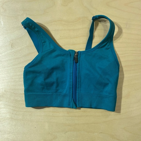 All in Motion Teal Zip-Up Sports Bra Small (MV) - Picture 1 of 7